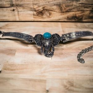 🌻3/$20🌻 Silver/turquoise boho elephant bracelet
